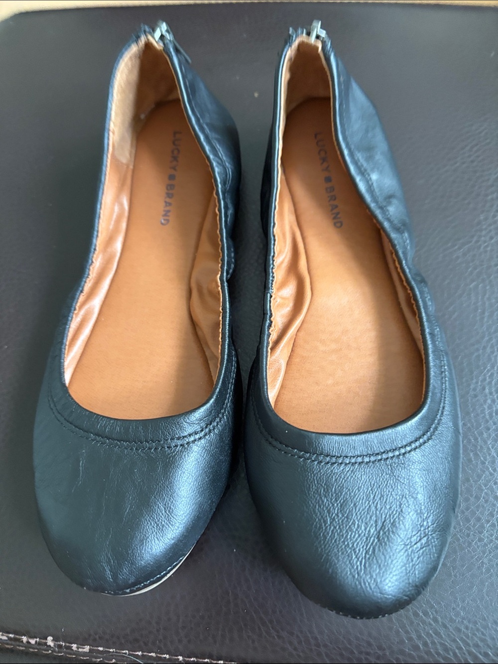 Lucky Brand Black Leather Ballet Flats - Picture 4 of 5